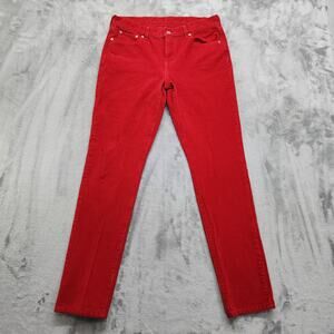 Levi's‎ Jeans Womens W28 L32 Red Corduroy Boyfriend Mid Rise Tapered Stretch
